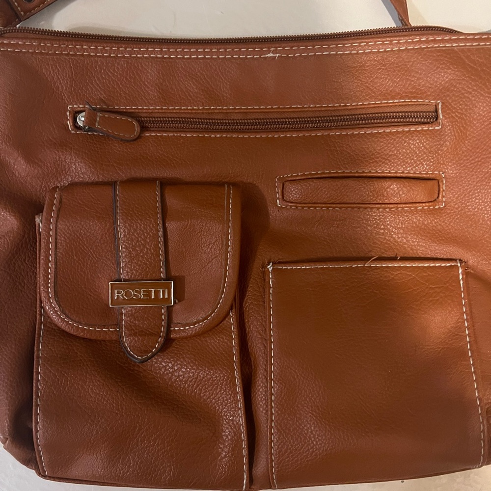 Rosetti Brown Leather Shoulder Bag